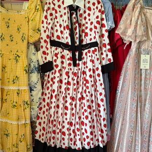 Charming Strawberry Print  Dress